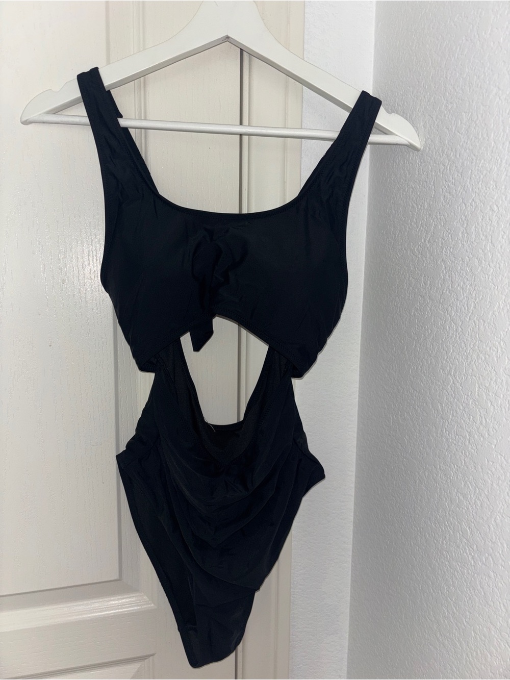 Target Black Cutout One-Piece Swimsuit with Front Tie